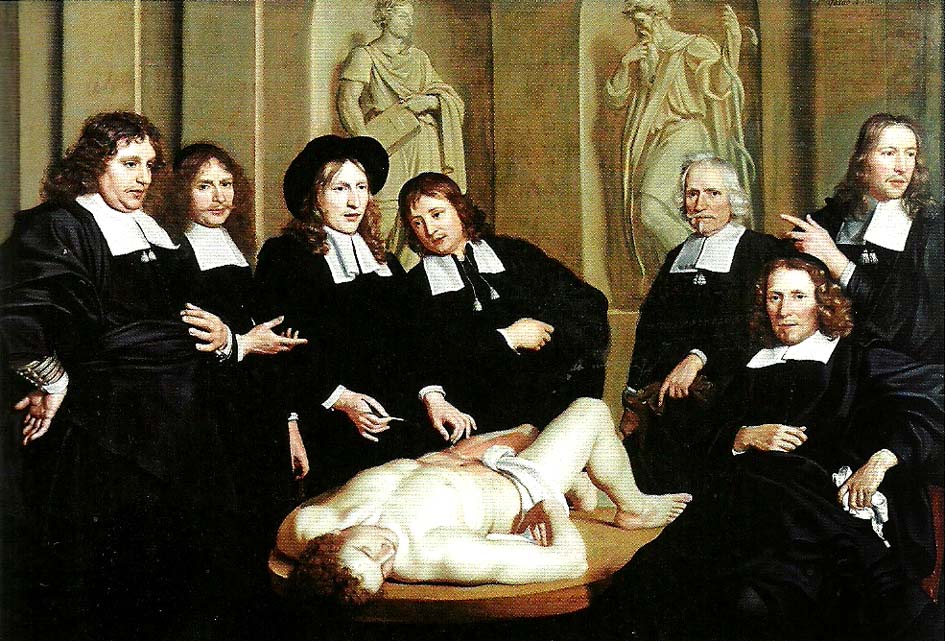 anatomilektion med dr. frederick ruysch dissekerande en ung man